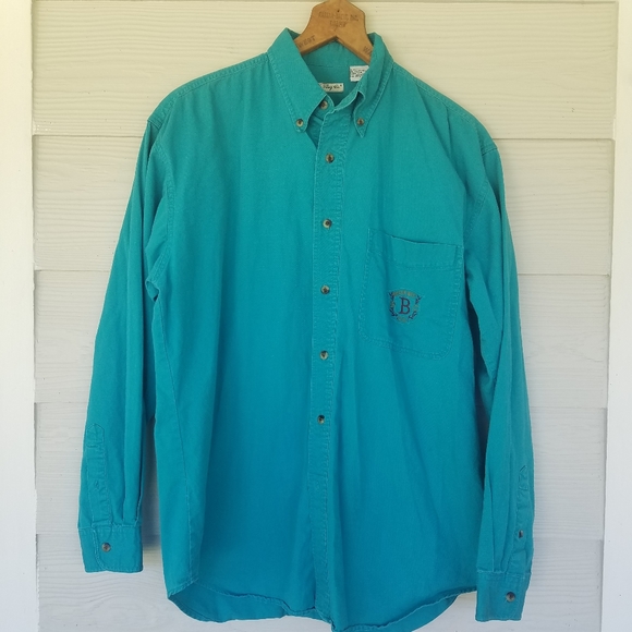 Vintage 90s Buggle Boy Casual Button Down Top Preppy Academic Sz Med. Unisex - Picture 8 of 11